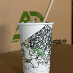 Ly giấy 16oz 2 lớp dập vân in logo